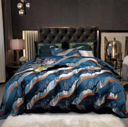 Jacquard & Satin Cotton Bedding Set 4 Piece | 15 Patterns 2 Sizes