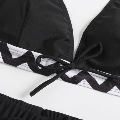 Women's Zigzag Print Two-Piece Bikini Set | Top & Shorts S–XL