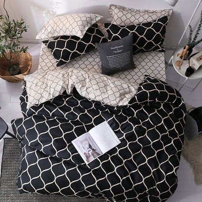 Geometric Ramie Duvet Cover Set – 3-Piece Antibacterial Bedding