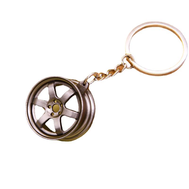Miniature Car Rim Alloy Keychain | Modified Wheel Charm | 6 Finishes