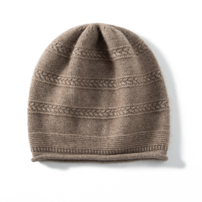 Women's Plaid Cashmere & Velvet Closed-Back Hat | Warm Winter Cap