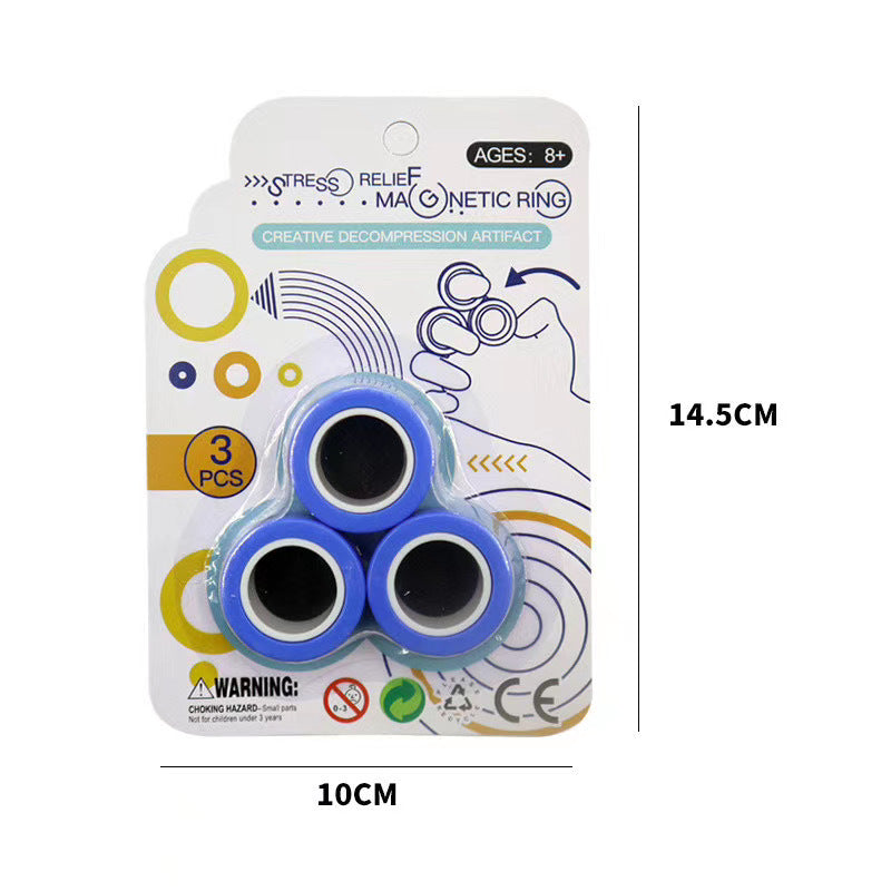 Magnetic Finger Rings Decompression Toy | Wearable Fidget Rings