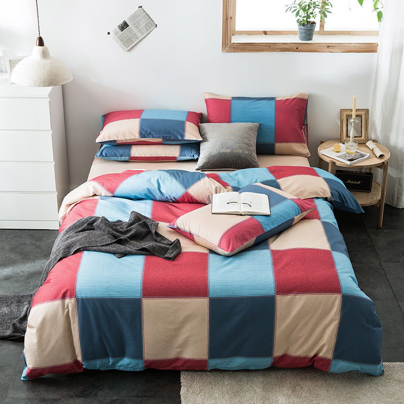 Geometric Quilted Cotton Bedding Set 4 Piece | 15 Designs