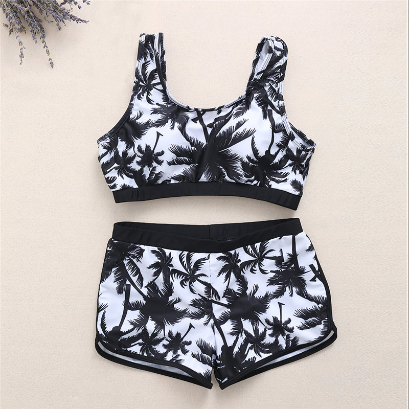 Women's Coconut Palm Print Sports Bikini Set | S, M, L