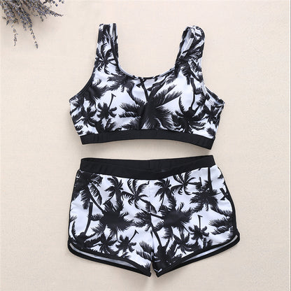 Women's Coconut Palm Print Sports Bikini Set | S, M, L
