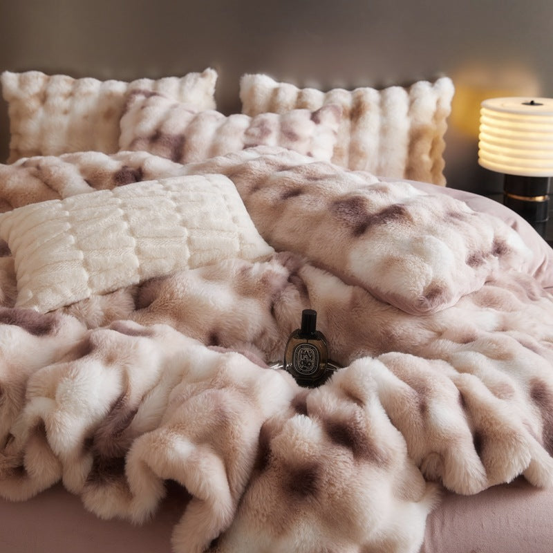 Fur Velvet Four-Piece Bedding Set | Premium Twill Weave