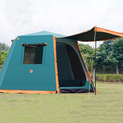 4-6 Person All-Aluminium Hydraulic Frame Camping Tent – 9,673mm Waterproof Snow Skirt Green, Blue & Coffee