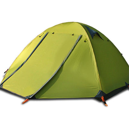 3-4 Person Double-Layer Camping Tent – Aluminium Pole Multi-Door Family Tent Orange, Green & Royal Blue