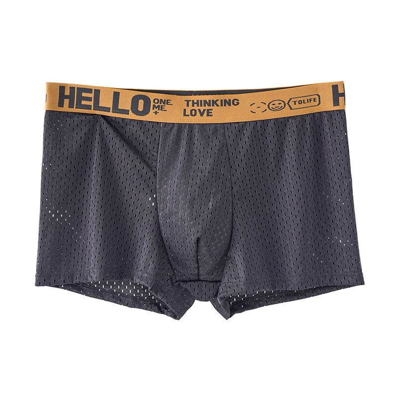 Men's Ice Silk Mesh Boxer Shorts – Cool Breathable Loose-Fit Underwear