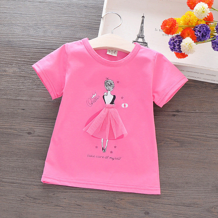 Women’s Cotton Short Sleeve Cartoon Print T-Shirt – 5 Colours