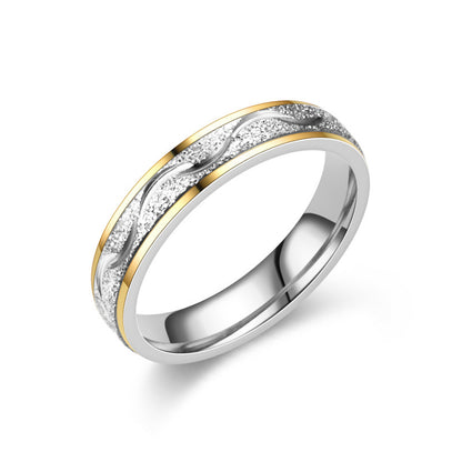 Two-Tone Gold Titanium Steel Ring | Minimalist U-Shape Unisex Ring