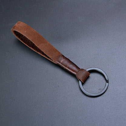 Genuine Cowhide Leather Keychain | Minimalist Skin-Grain Strap | 7 Colours