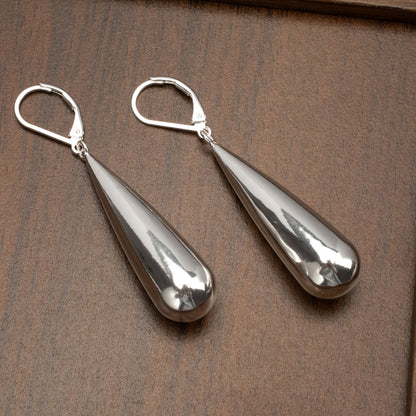 Long Teardrop Drop Earrings | Electroplated Stainless Steel Earrings for Women