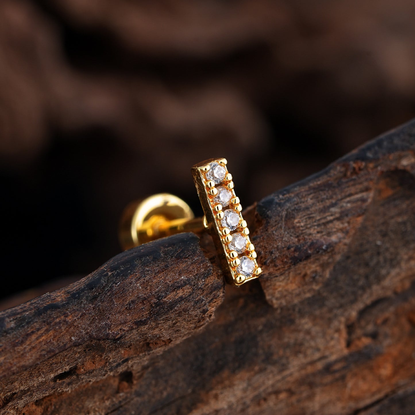 Micro-Set Zircon Ear Cuff | Minimalist Stainless Steel Single Ear Stud