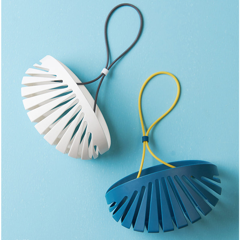 Shell-Shaped Kitchen Sink Drain Bag with Lanyard | Blue & White