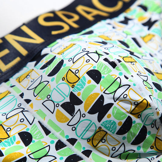 Men's Ice Silk Printed Boxer Shorts – Breathable Low-Rise Trunks