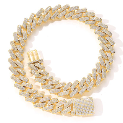 Cuban Chain Zircon Necklace & Bracelet | Gold, Rose Gold & Silver