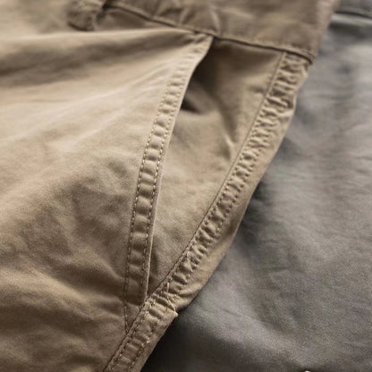 Men's Multi-Pocket Cropped Cotton Work Trousers