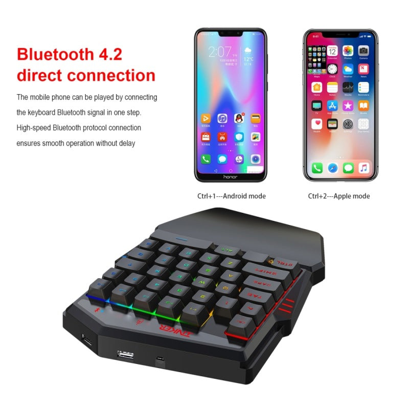 HXSJ K99 Bluetooth Mobile Gaming Keyboard & Mouse Set – One-Handed FPS