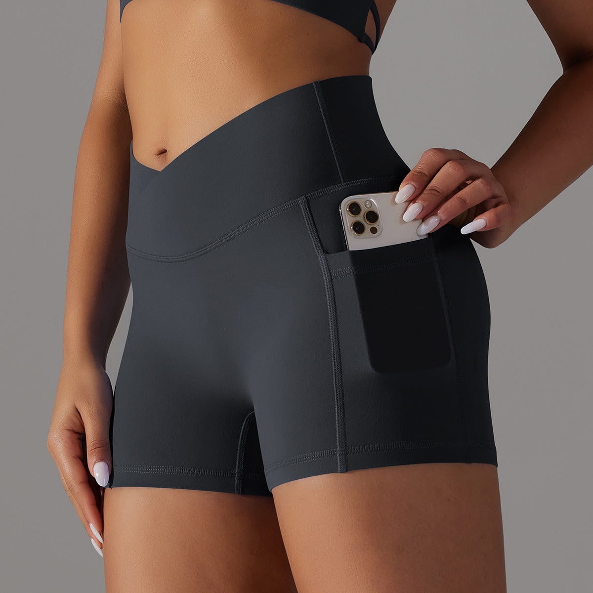 Women's Yoga Shorts with Phone Pocket | Moisture-Wicking | 4 Colours