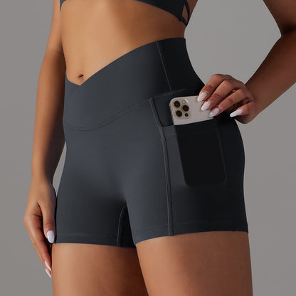 Women's Yoga Shorts with Phone Pocket | Moisture-Wicking | 4 Colours