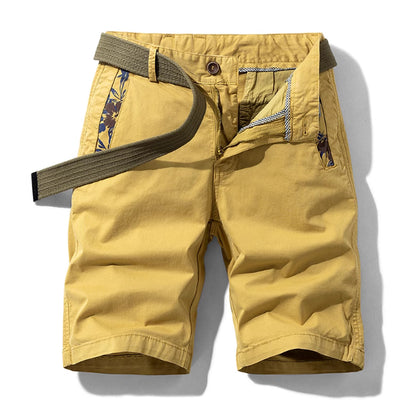 Men's Cotton Cropped Trousers | Straight Leg Mid-High Waist W28-W38