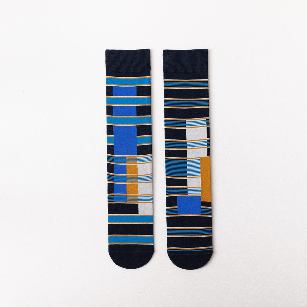 Japanese AB Asymmetric Long-Tube Socks – Cartoon Jacquard 10 Colours