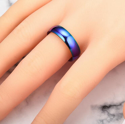 Unisex Ocean Rainbow Ring – Multicolour Statement Band Sizes 4–13
