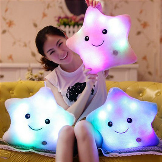 Glow-in-the-Dark Star Plush Pillow | LED Light Up | Gift