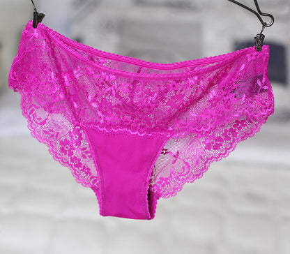 Women's Lace Trim Low-Rise Briefs - Seamless No-Trace Underwear