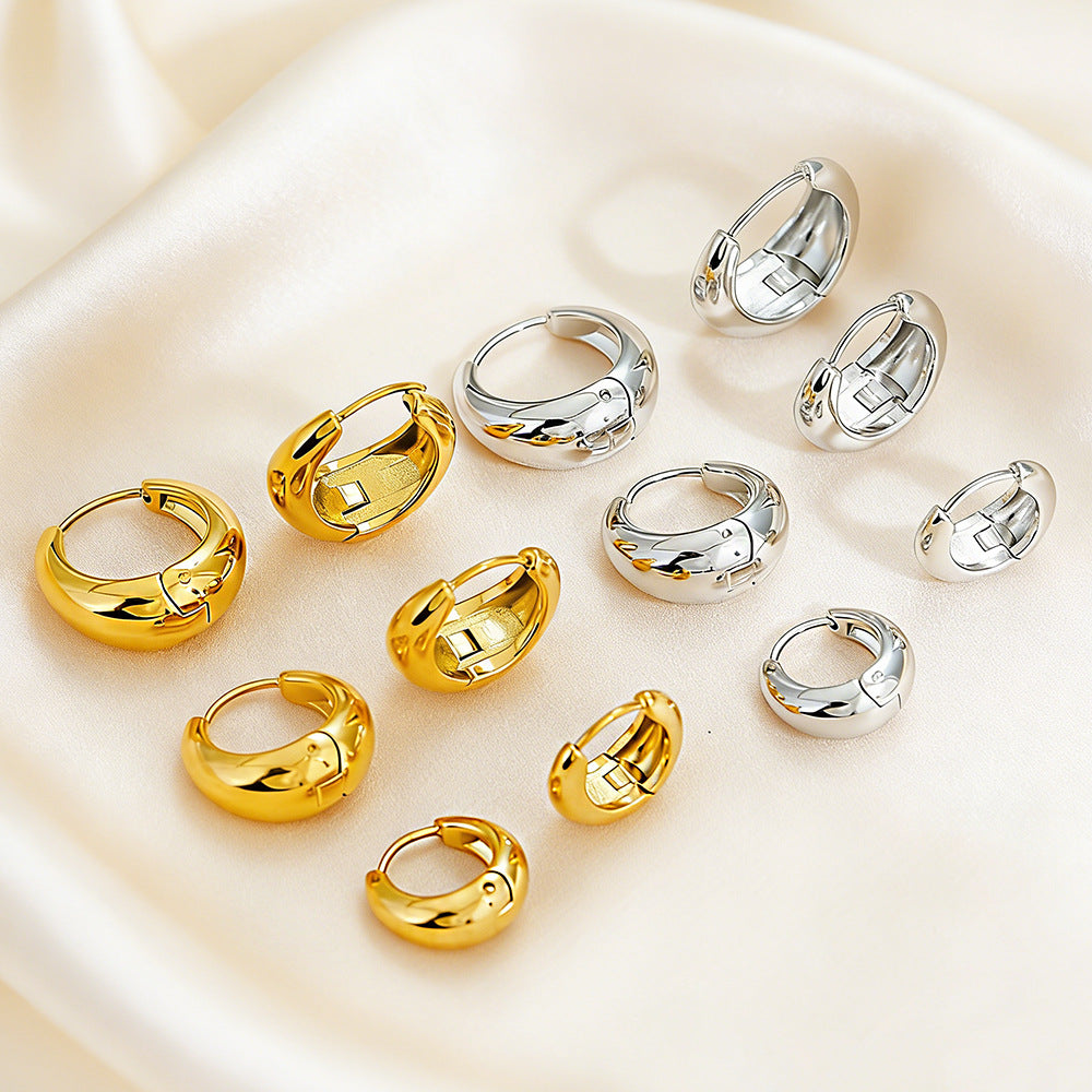 Gold Arc Ear Cuff | Stainless Steel U-Shaped Hoop Earrings