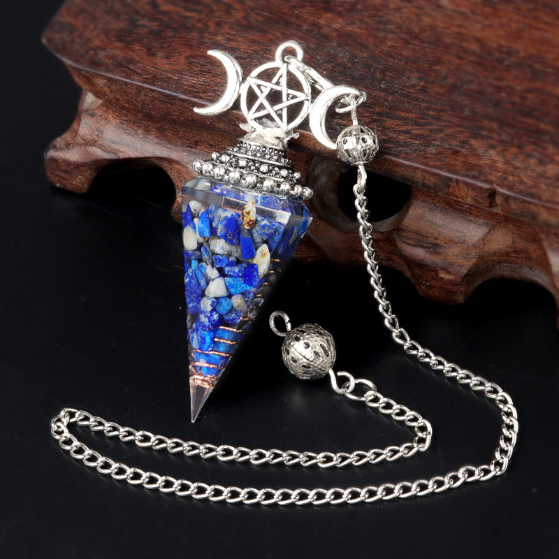 Hexagonal Pyramid Crystal Gemstone Pendant Necklace