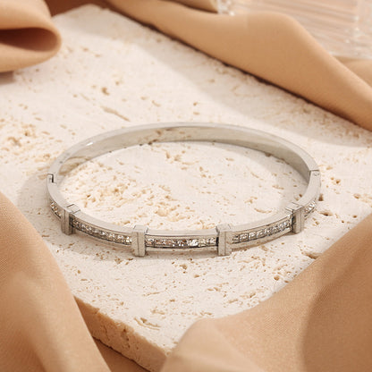 Women's Stainless Steel Bangle | Zircon & Diamond Detail | 9 Styles