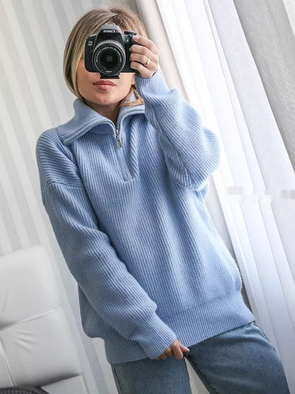 Crew Neck Wool Blend Sweater | Women's Knitwear