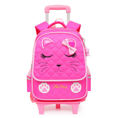 Kids' 3-Wheel Trolley School Bag – Detachable Wheeled Backpack, 20–35L