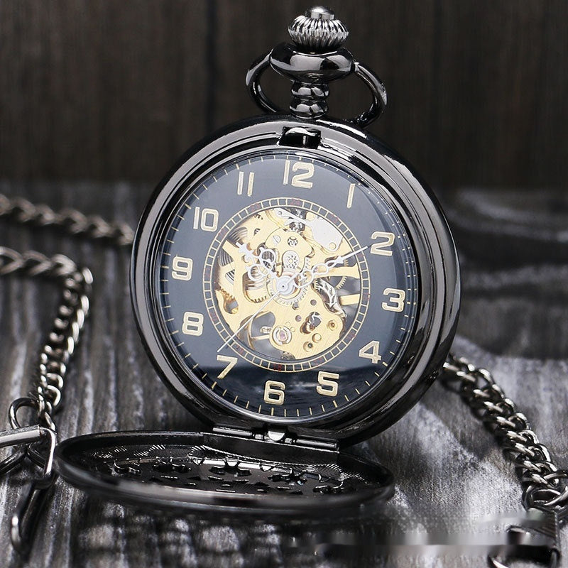 Retro Spider Web Flip Mechanical Pocket Watch – Antique Style