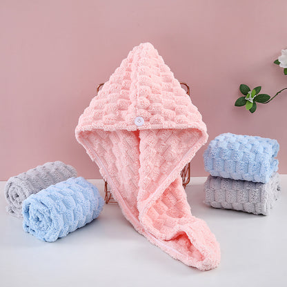 Coral Fleece Hair Drying Cap & Headscarf | Premium Velvet | 19 Colours