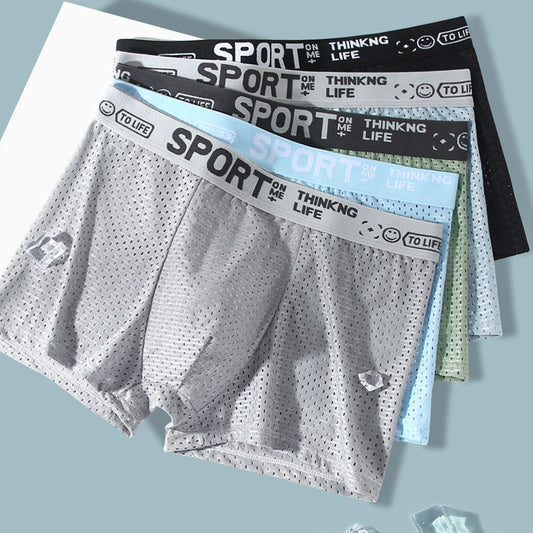 Men's Ice Silk Mesh Boxer Shorts | Breathable Quick-Dry Underwear