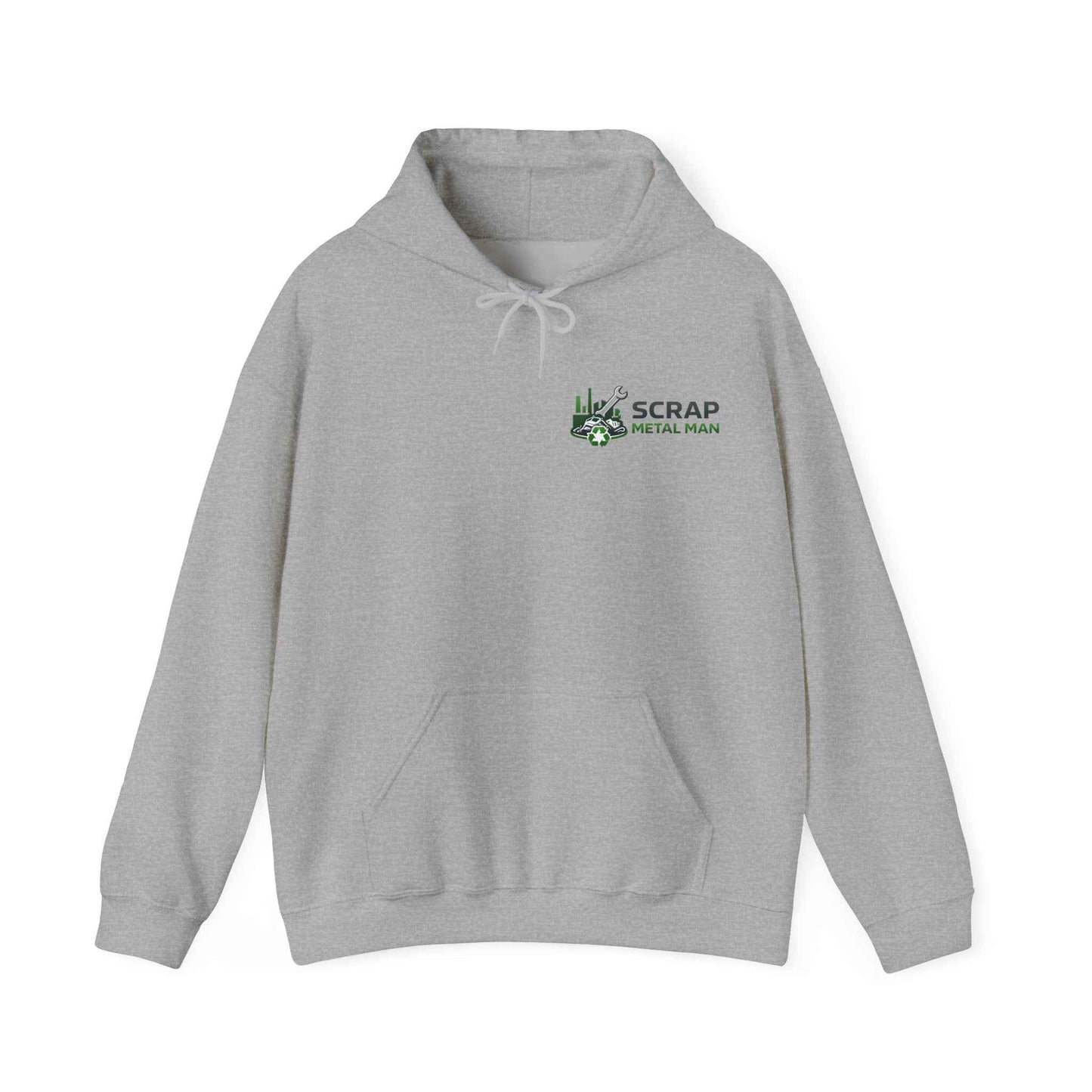 Scrap Metal Man Logo Hoodie – Industrial Style Unisex Sweatshirt