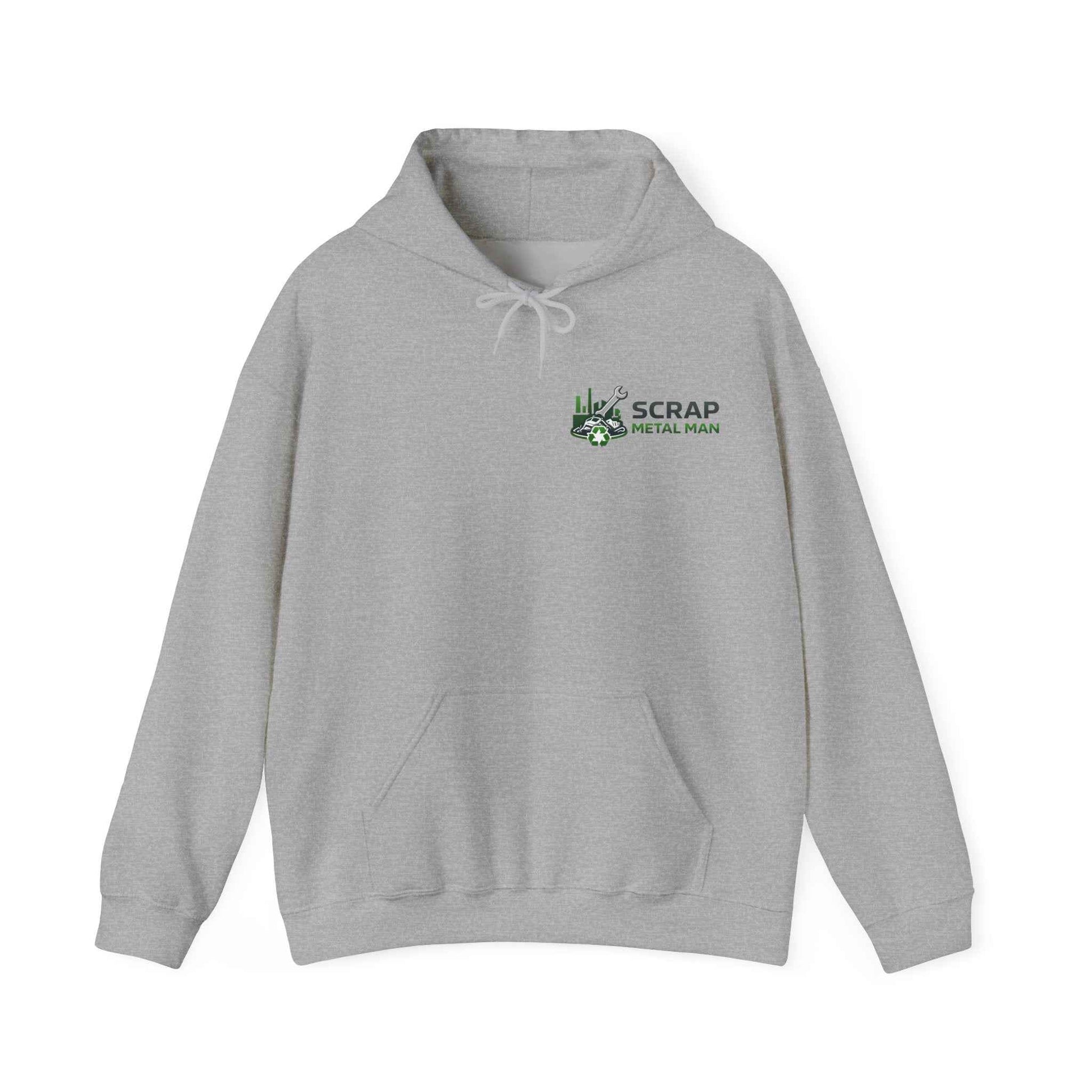 Scrap Metal Man Logo Hoodie – Industrial Style Unisex Sweatshirt