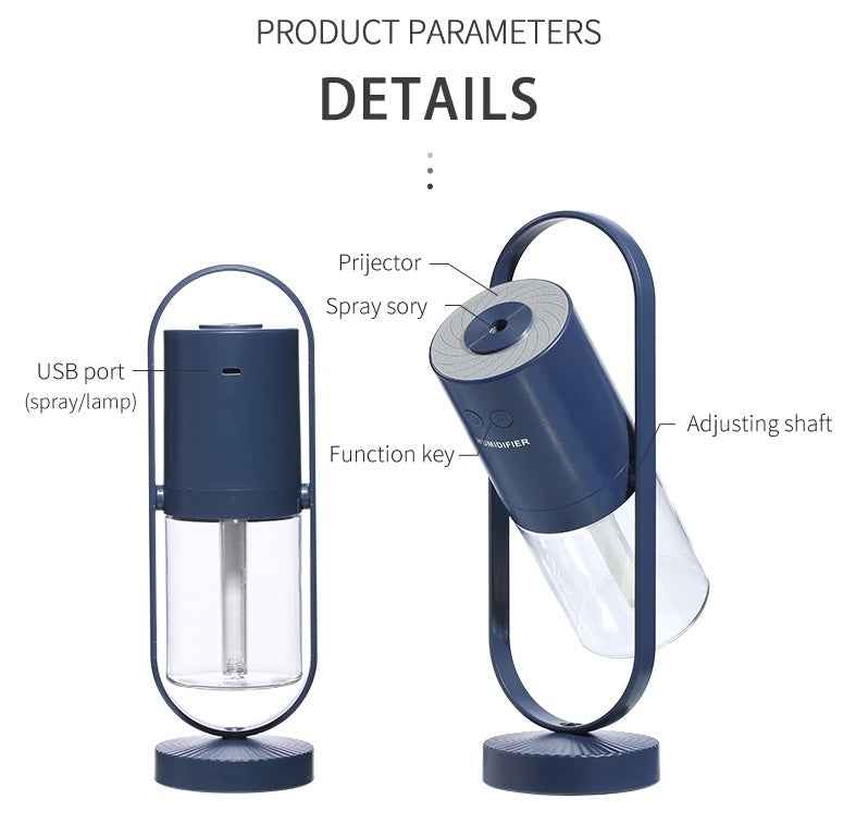 USB Air Humidifier with Projection Night Light – Portable Ultrasonic Mist Maker