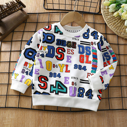 Kids Graphic Print Long Sleeve Cotton T-Shirt – 12 Designs