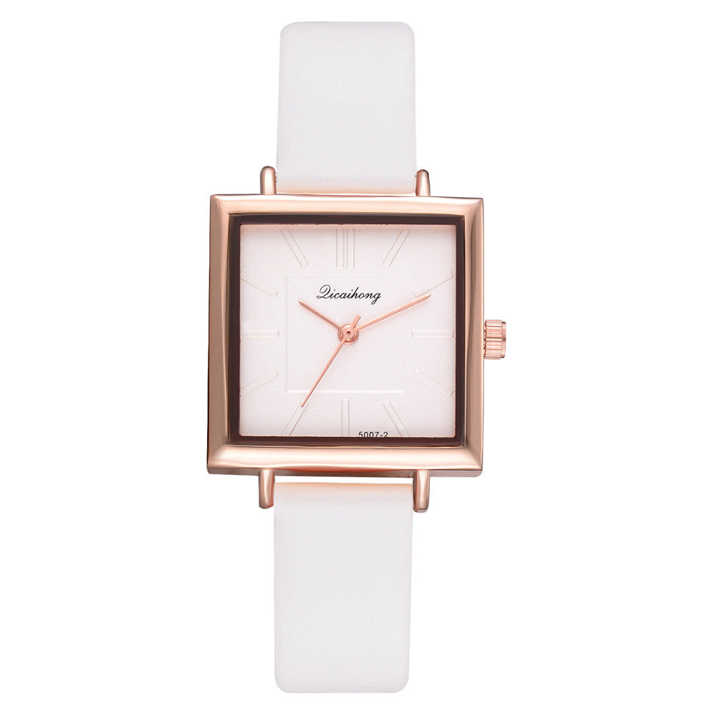Women's Square Bracelet Quartz Watch | Crystal Leather Strap Dress Watch in 7 Colours