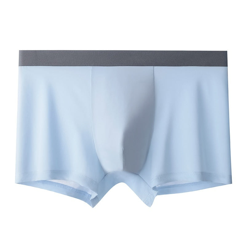 Men's Ice Silk Boxer Briefs – Breathable Mid-Waist Underwear