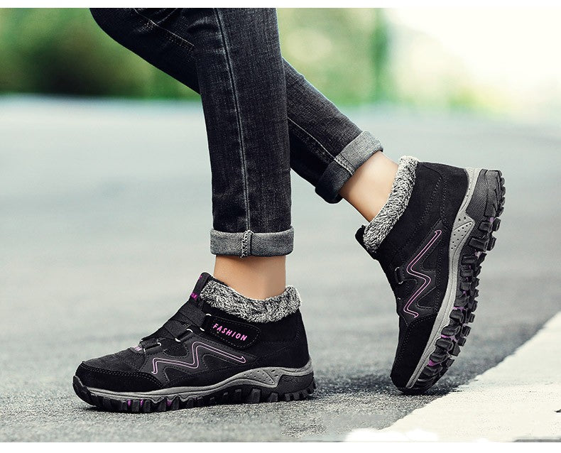 Fleece-Lined Martin Boots – Plush Lining, Elastic Band, Round Toe | Unisex | EU 35–48