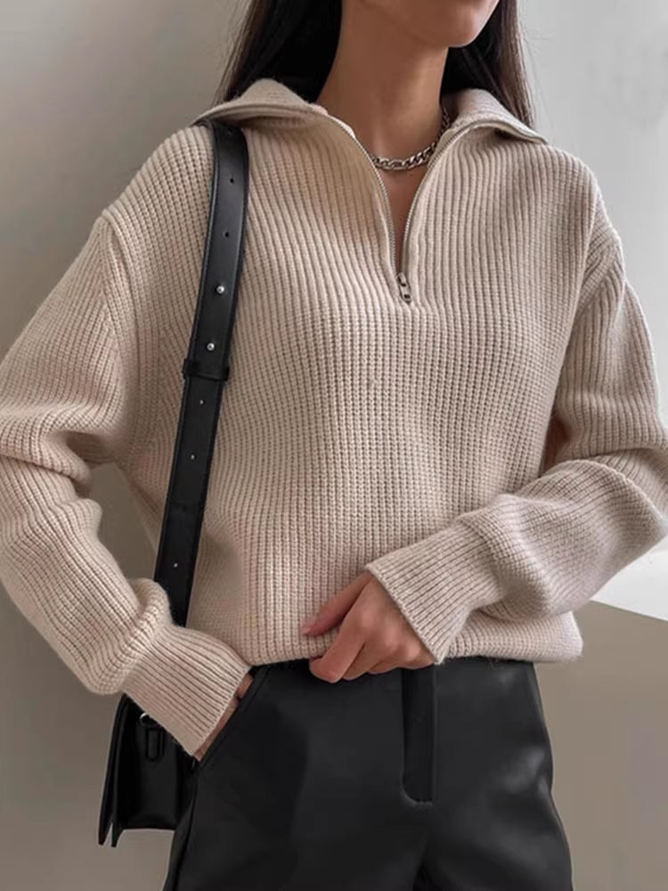 Crew Neck Wool Blend Sweater | Women's Knitwear