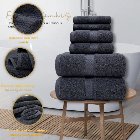 Pure Cotton Jacquard Bath Towel | Rice Grain Weave | 4 Sizes & 5 Colours