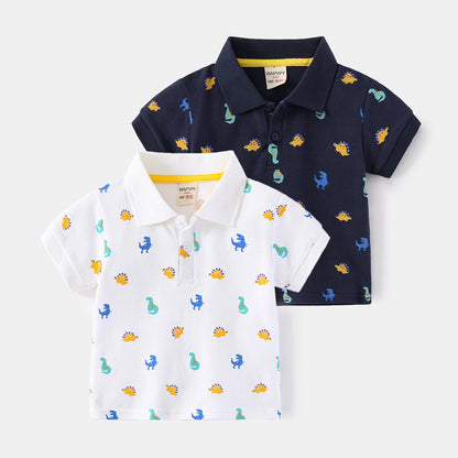 Boys' Short Sleeve Lapel Shirt | 100% Cotton, Smart Casual
