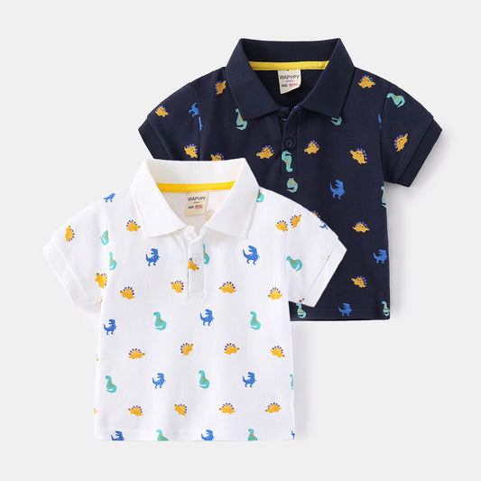 Boys' Short Sleeve Lapel Shirt | 100% Cotton, Smart Casual
