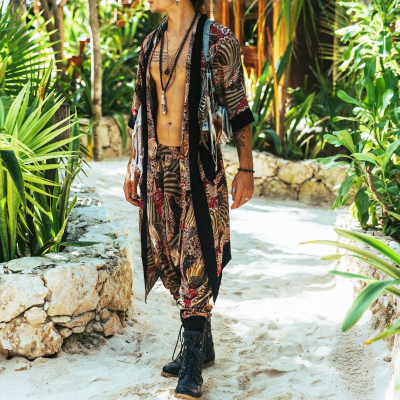 Women's Longline Cardigan & Ankle-Banded Trousers Co-ord | Cotton Blend